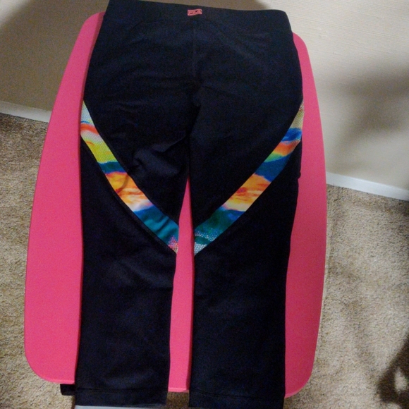 NWOT Fila Sport Black with rainbow stripes Active Running Pants (XS) - Picture 7 of 15